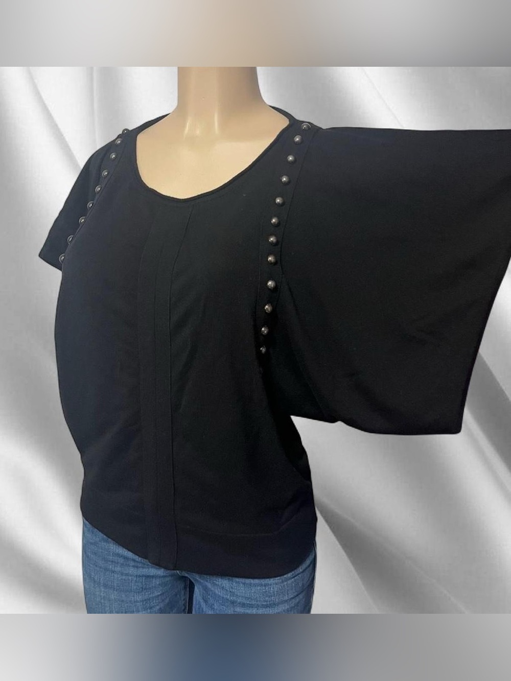 Oat Black Batwing Dolman Top